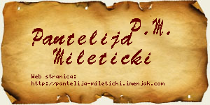 Pantelija Mileticki vizit kartica